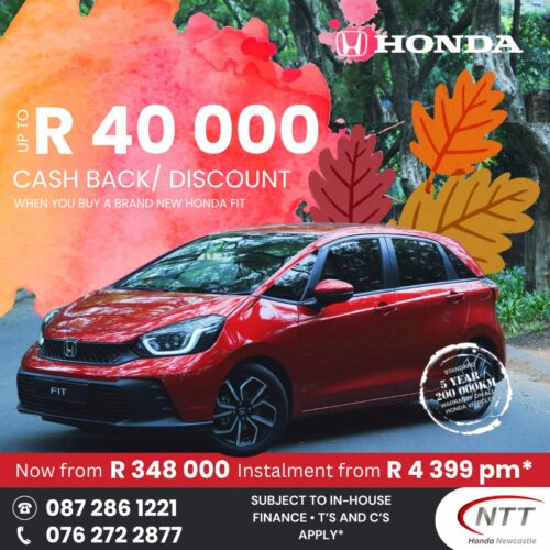 UP TO R40 00 CASH BACK / DISCOUNT image from NTT Honda